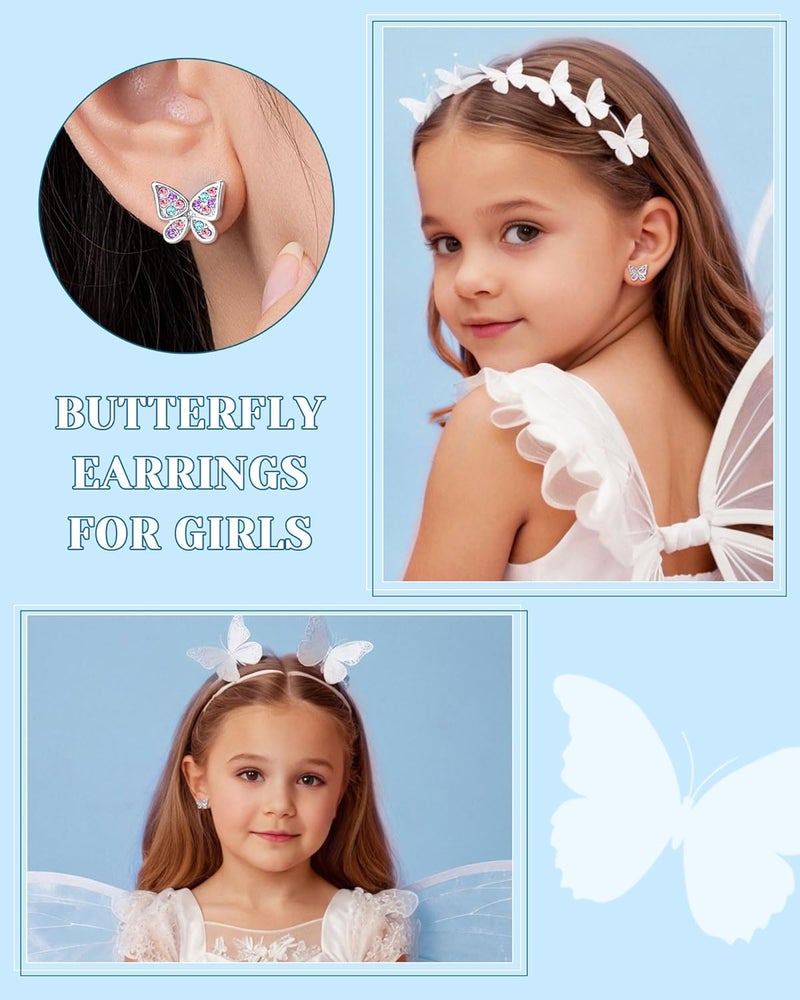 UPROMI Hypoallergenic Butterfly Earrings for Daughter/Granddaughter/Niece, Valentines Christmas Birthday Gifts for Girls - Image 2